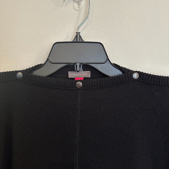 Vince Camuto Snap Trim Dolman Sleeve Black Dolman Sweater NWT - Picture 6 of 7